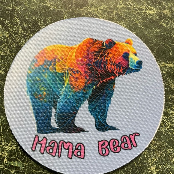 Mama Bear, Dada Bear Coaster set with infused ink on neoprene - Picture 2 of 6
